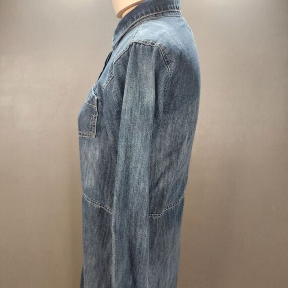 Old Navy Girls Denim  Shirt Dress Size XL (14) Collared Button Up Front Pocket‎ - Picture 4 of 10